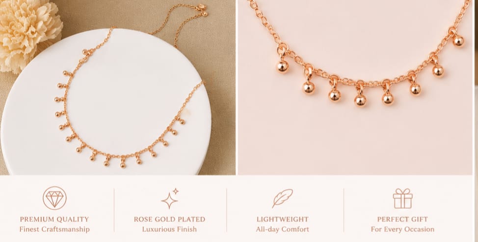Luxury Rose Gold Starlight Charm Necklace