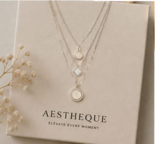 Elegant Sliver-Plated Layered Pendant Necklace